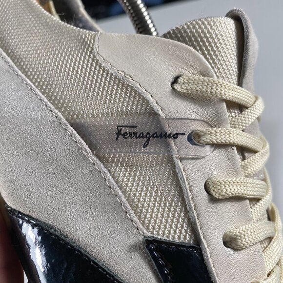 Salvatore Ferragamo Low Top Colour Black Sneakers Size 7 - Picture 5 of 12